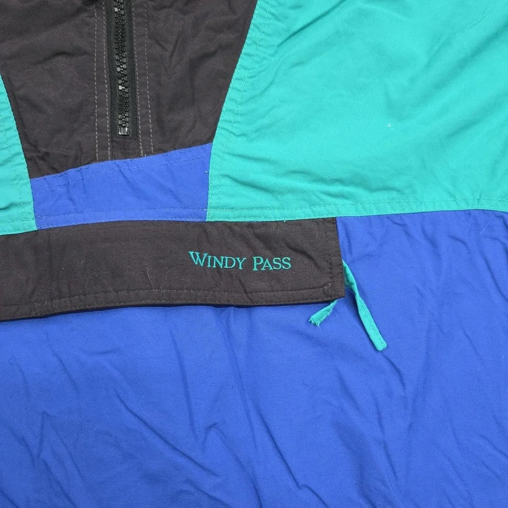 Vintage‎ The North Face Windbreaker Jacket Mens XL Blue Windy Pass Hooded USA